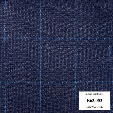 E63.053 Kevinlli V5 - Vải Suit 60% Wool - Xanh Caro